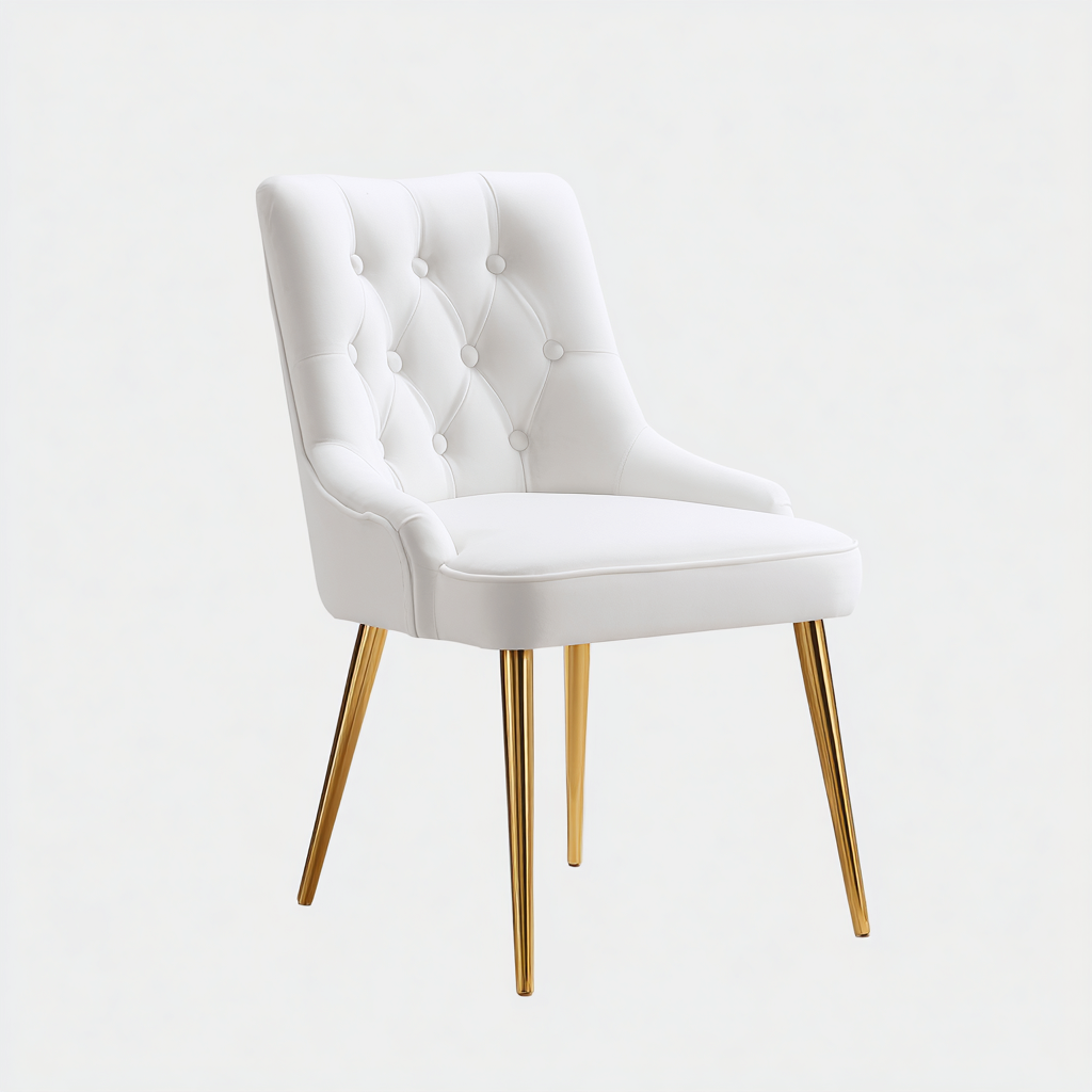 Silla de comedor tapizada 55x48x87 cm - blanco - diseño moderno-Sofagobay