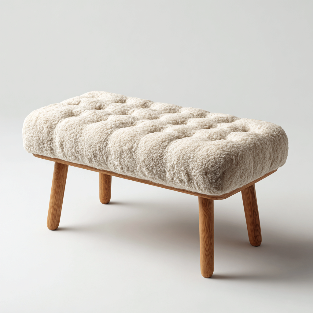Banco de dormitorio Tela-Madera 70x35x40 cm - Beige - Diseño moderno-Sofagobay
