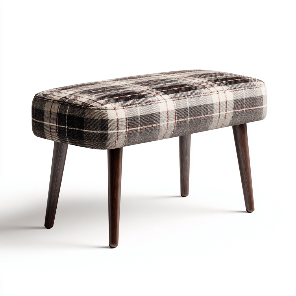 Bancos de dormitorio tapizado-tejido 95x38x46 cm - marrón-gris - diseño clásico-Sofagobay