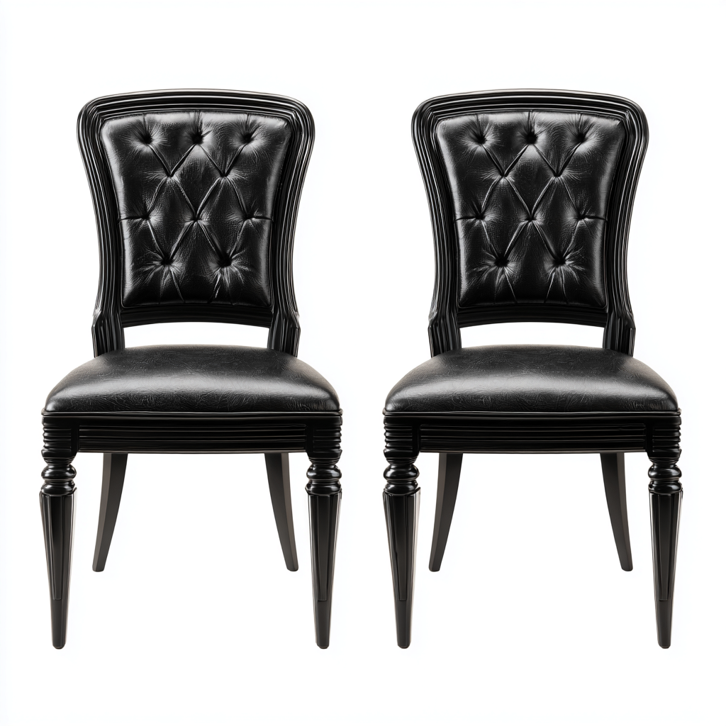 Sillas de comedor tapizadas 56x52x97 cm - negro - diseño clásico decorativo-Sofagobay