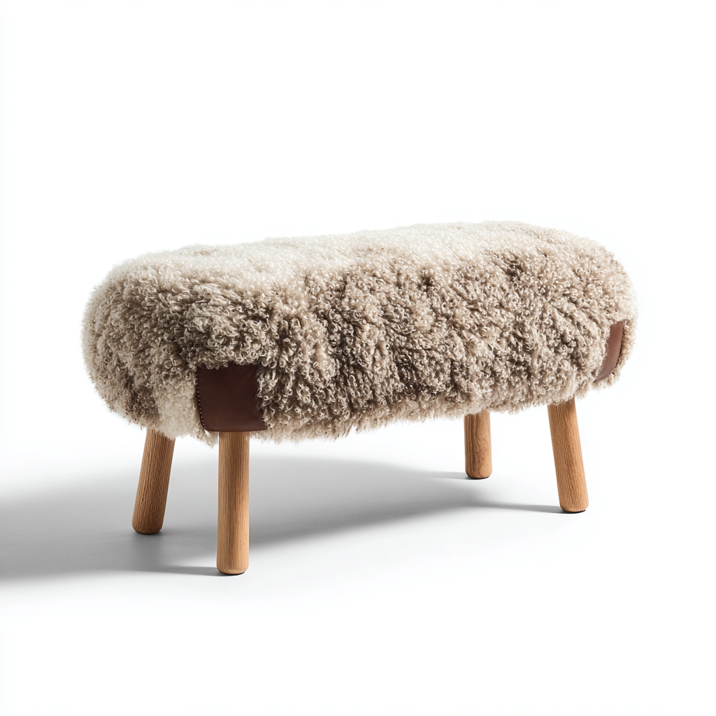 Banco de dormitorio Piel sintética-Madera 78x34x42 cm - Beige-Marrón - Diseño nórdico-Sofagobay