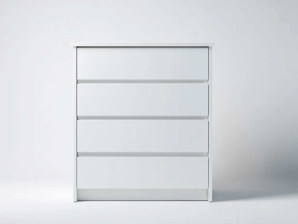 Kommode mit Schubladen - Holzwerkstoff - 80x42x95 cm - Weiß - Modern-Bamboouphaus