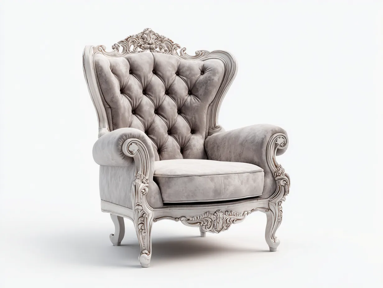 Sillones tapizados madera y terciopelo 95x85x110 cm beige - sillón individual estilo clásico capitoné-Cottaupnest