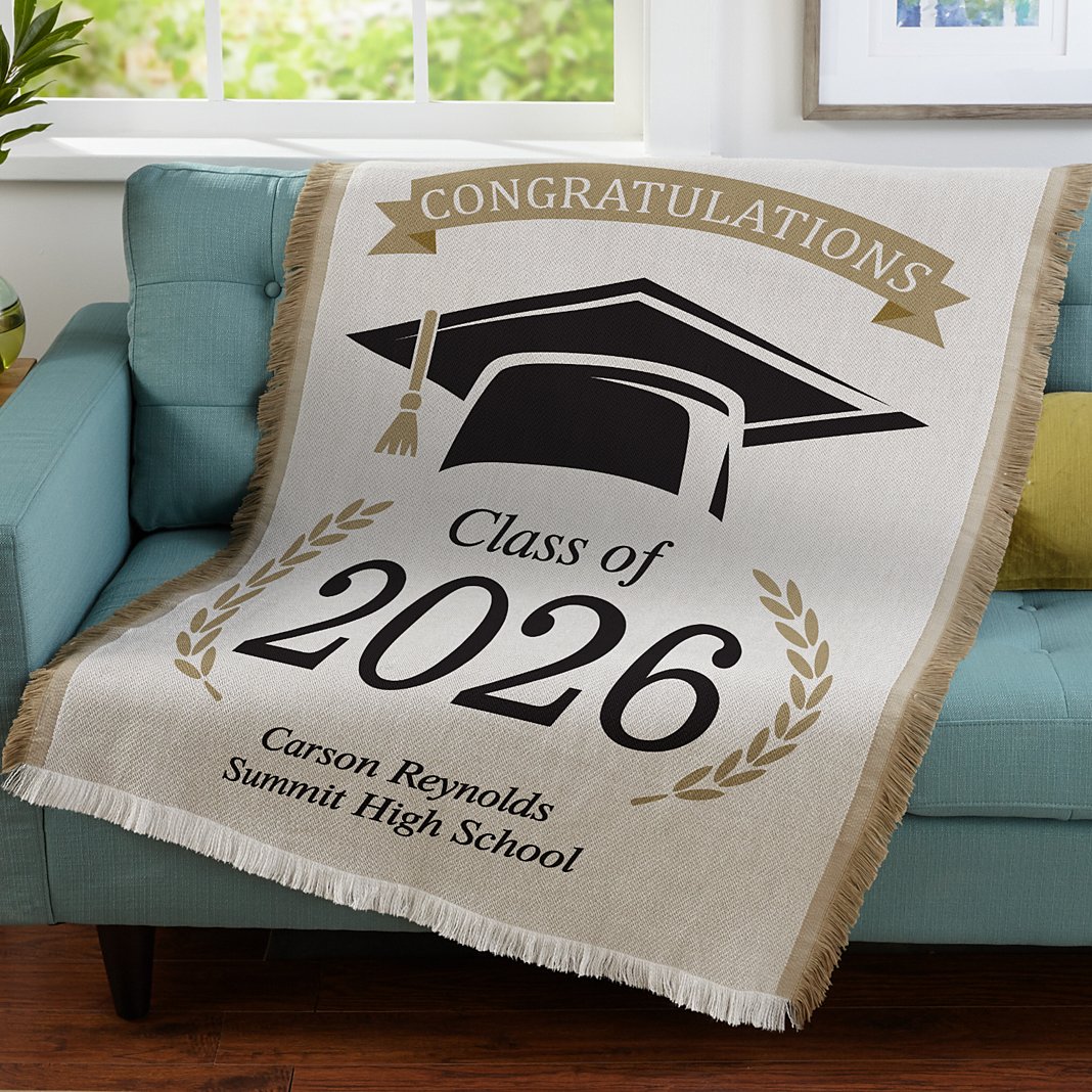 "Class of 2026" Custom Graduation Season Blanket