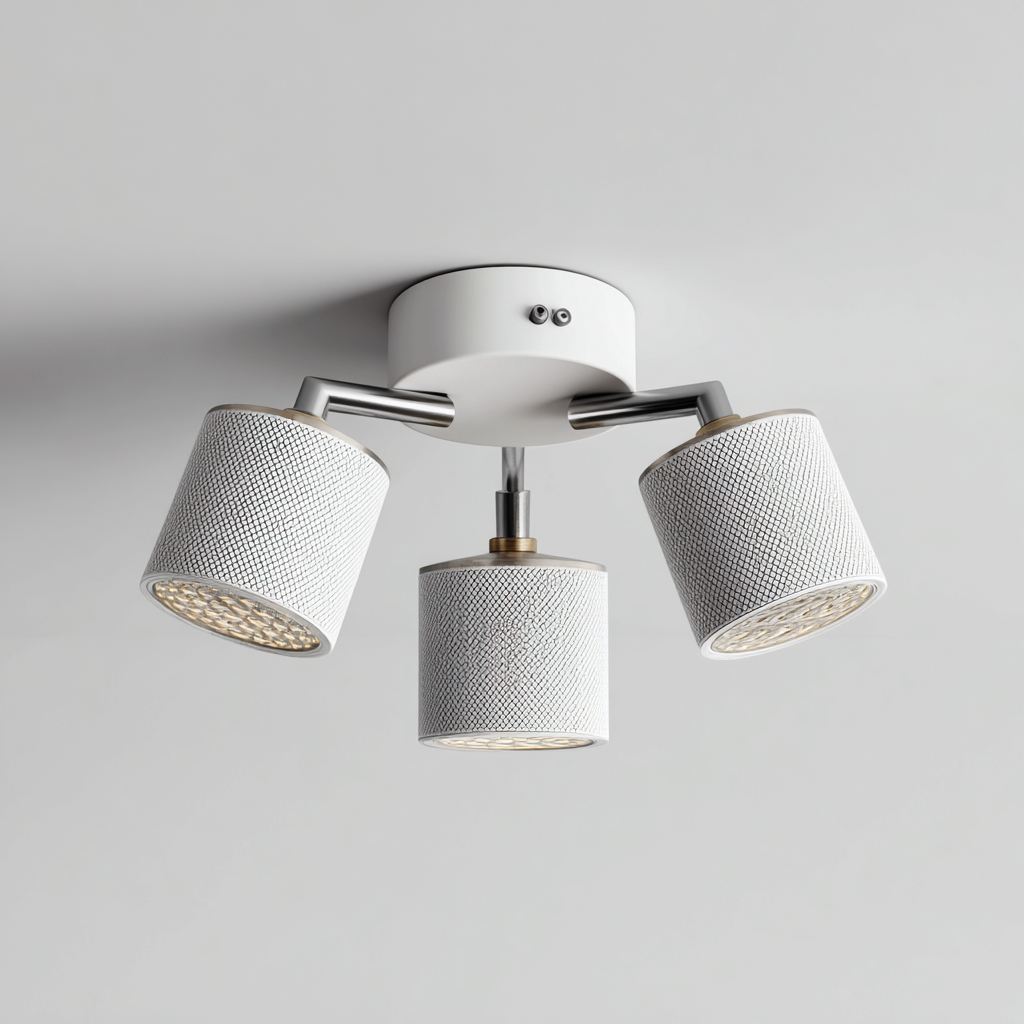 Lámparas de techo - Metal y plástico - 30x30x20 cm - Blanco - Diseño moderno para interior-Pinegethaus