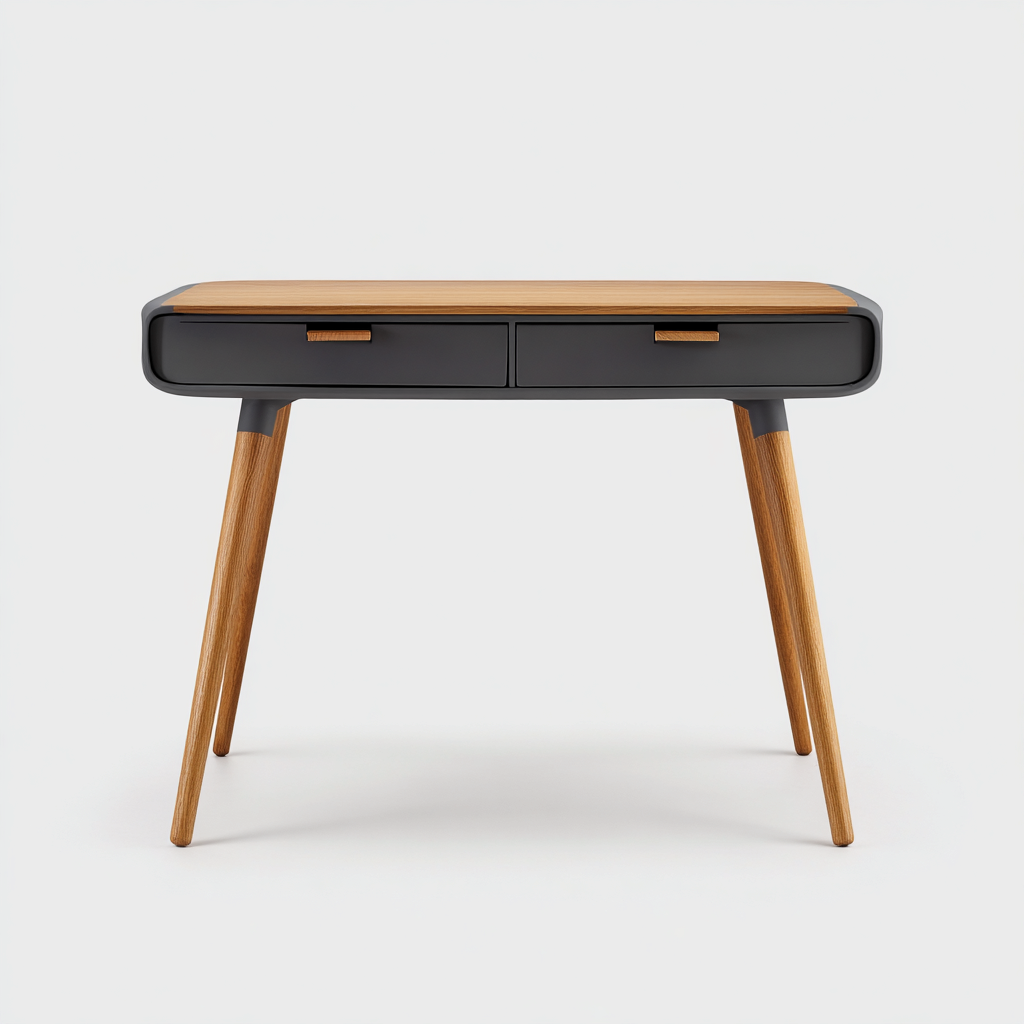 Mesas de oficina de madera 100x50x75 cm - Gris-Roble - Estilo moderno-Pinegethaus