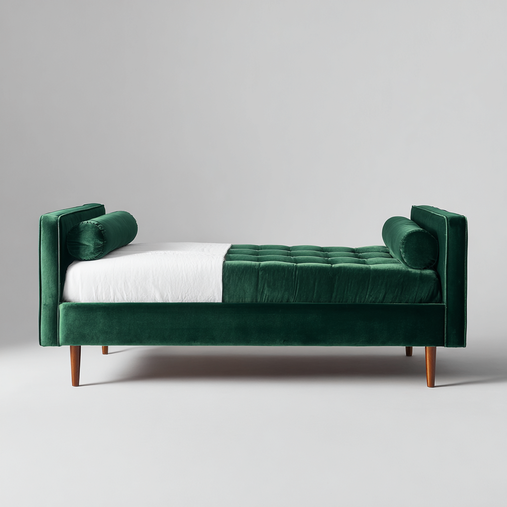 Sofás cama individual-tela-100x200x85 cm-verde-para dormitorio-diseño moderno-Pinegethaus