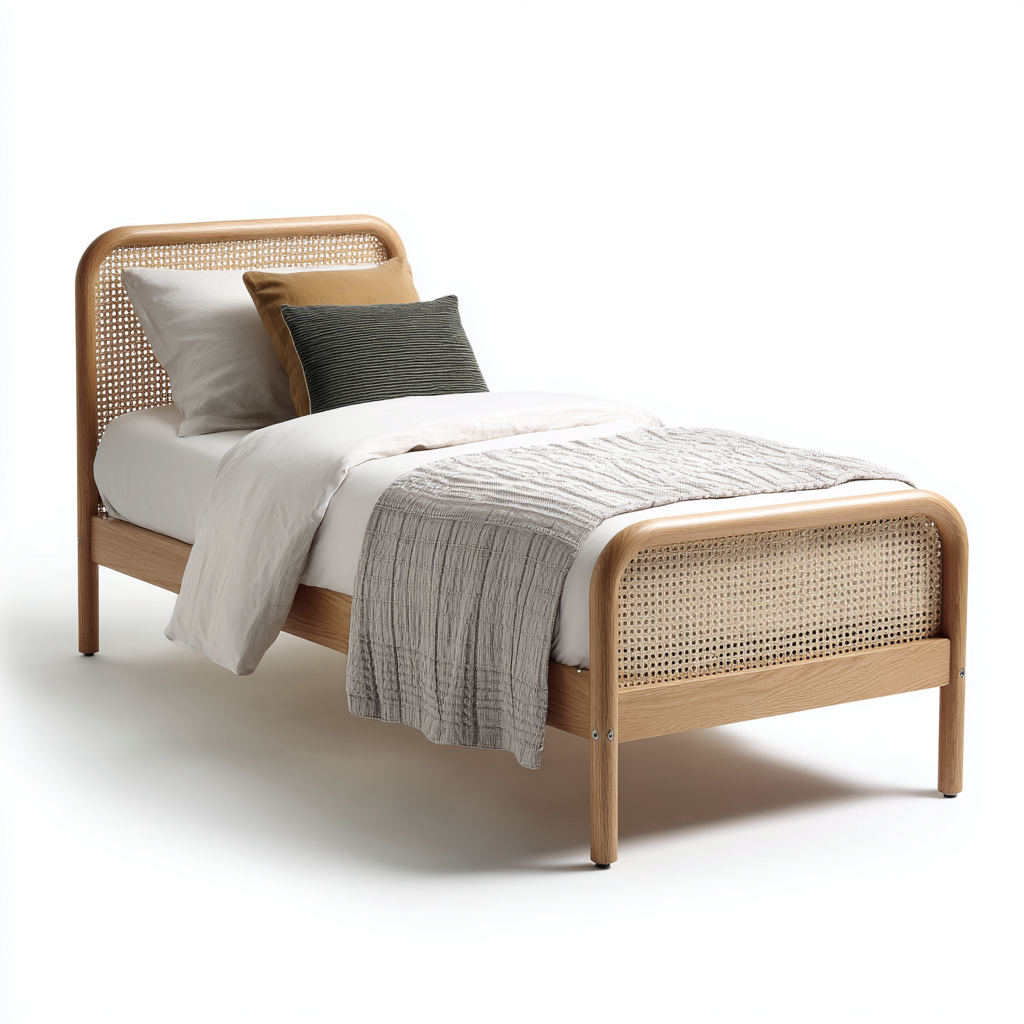 Cama individual madera 200x100x95 cm - color madera - diseño natural-Pinegethaus