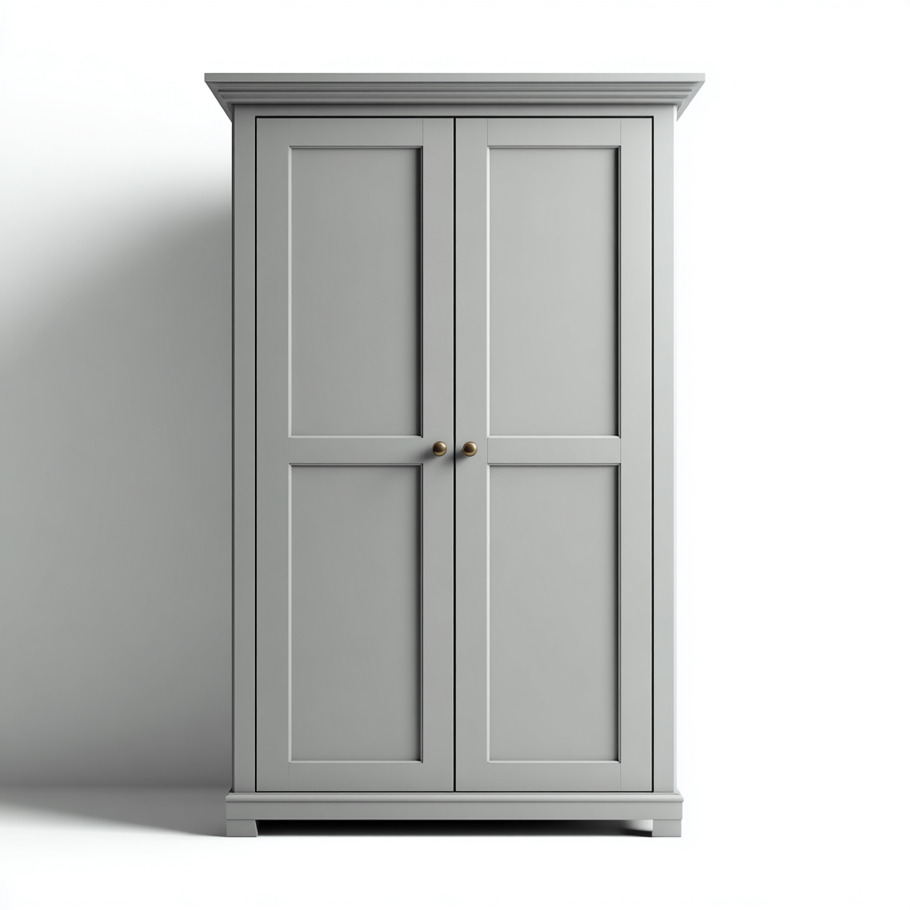 Armario ropero de madera 100x55x190 cm - gris - 2 puertas-Pinegethaus