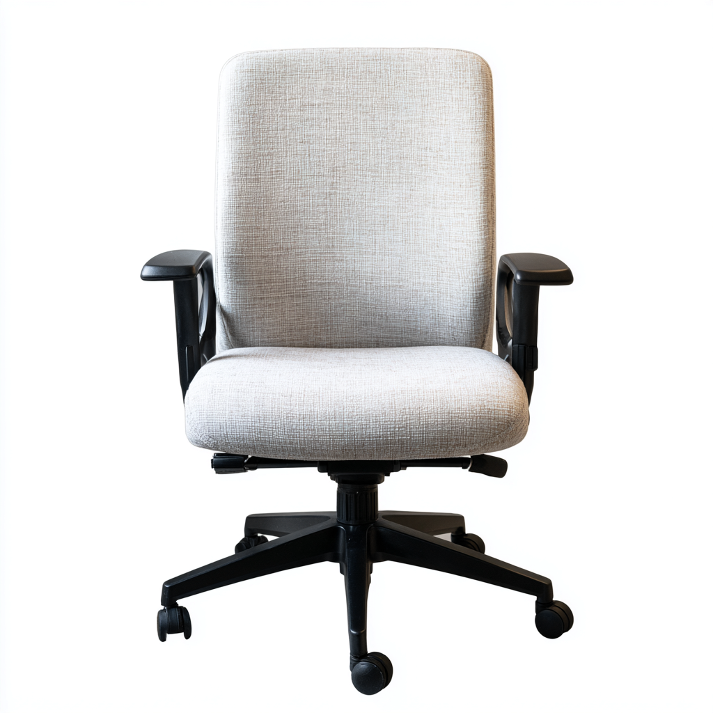 Silla de oficina tapizada en tela 60x60x100 cm - gris claro y negro - respaldo alto ergonómico-Pinegethaus