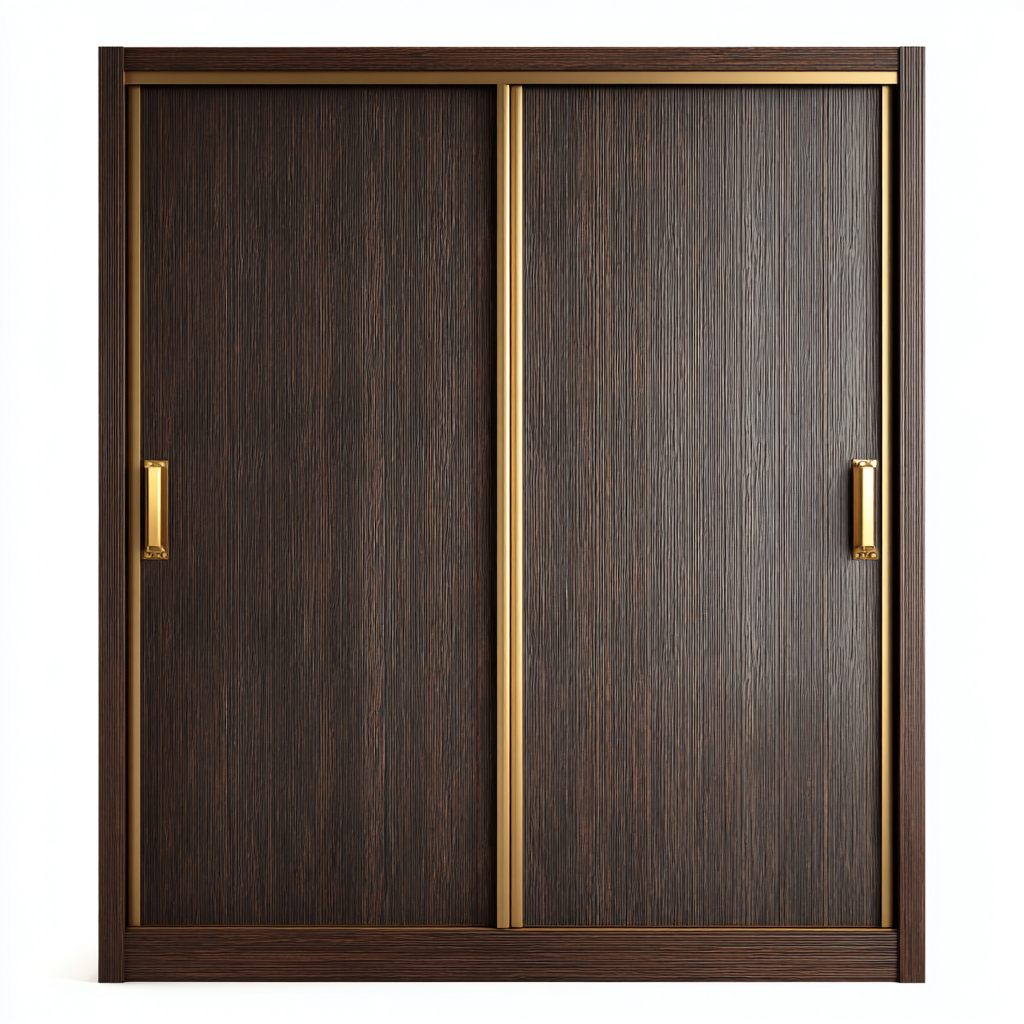 Armario madera 160x62x200 cm - marrón - diseño moderno-Pinegethaus