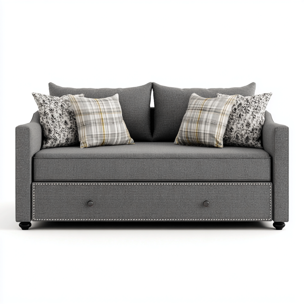 Sofás cama individual-tela-100x200x90 cm-gris-para dormitorio-diseño clásico-Pinegethaus