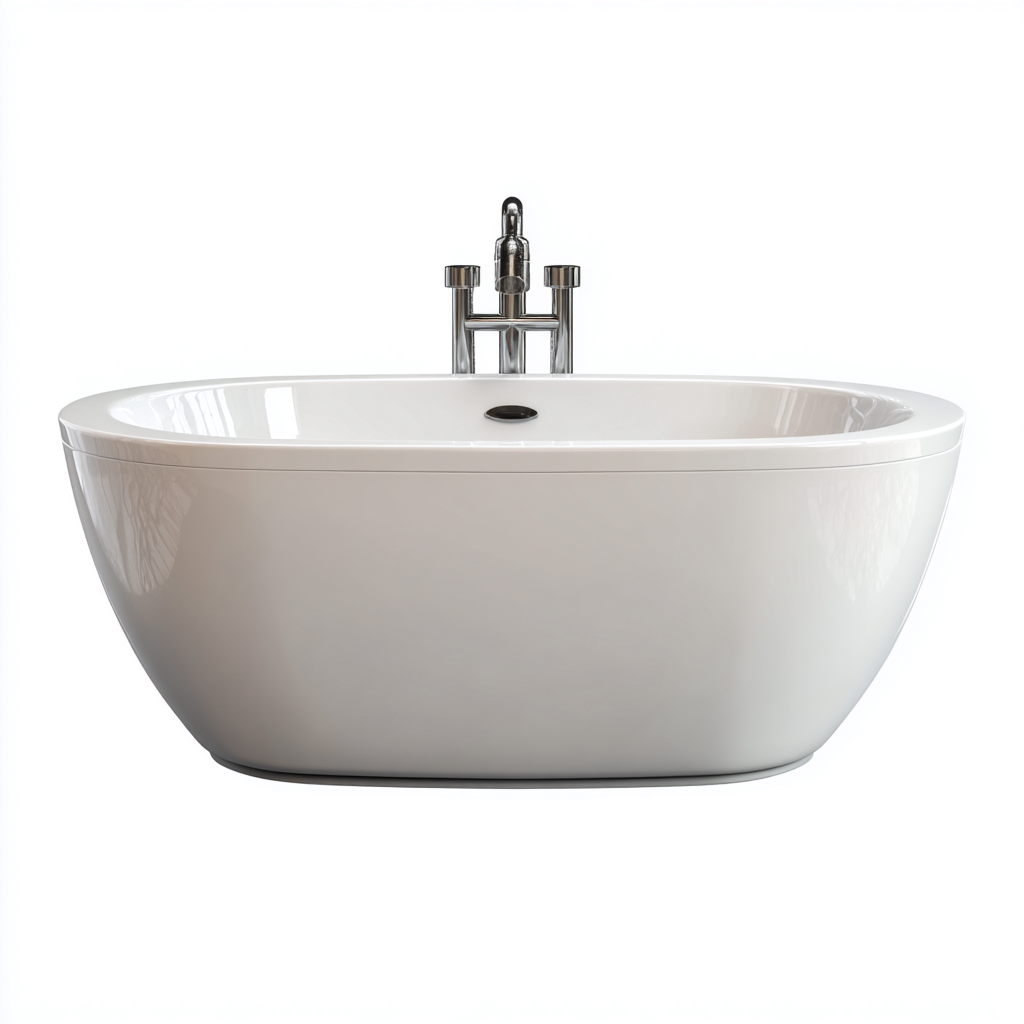 Bañera acrílica 160x78x55 cm blanco diseño moderno-Pinegethaus