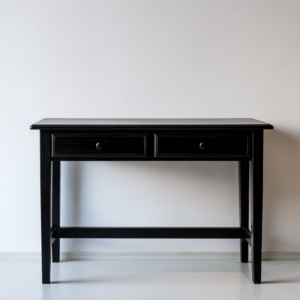 Mesas de oficina de madera 120x45x75 cm - Negro - Estilo clásico-Pinegethaus