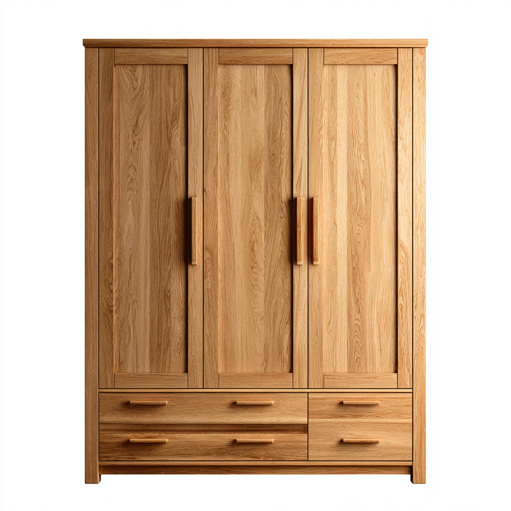 Armario madera 120x55x190 cm - marrón - diseño moderno-Pinegethaus
