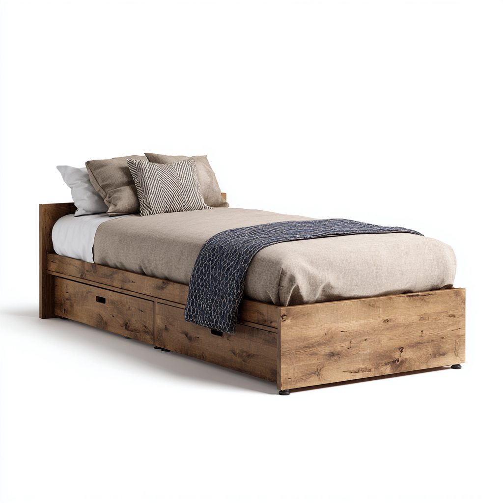 Cama individual-madera-100x200x60 cm-marrón-para dormitorio-diseño moderno-Pinegethaus