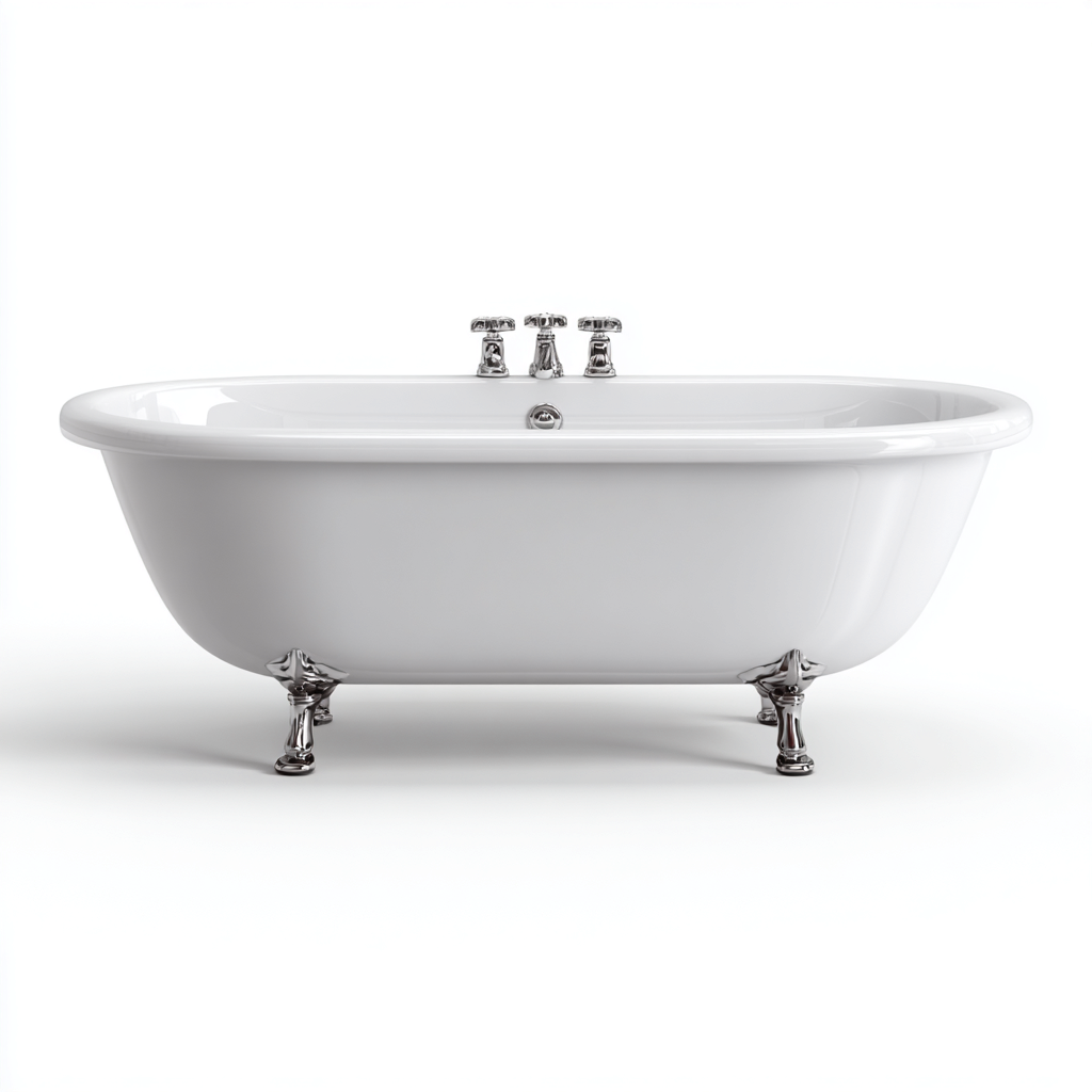 Baño independiente - acrílico - 171x76x62 cm - blanco - diseño clásico-Pinegethaus