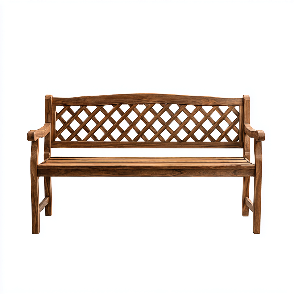 Banco de jardín madera maciza 150x65x93 cm marrón diseño clásico con respaldo decorativo-Pinegethaus