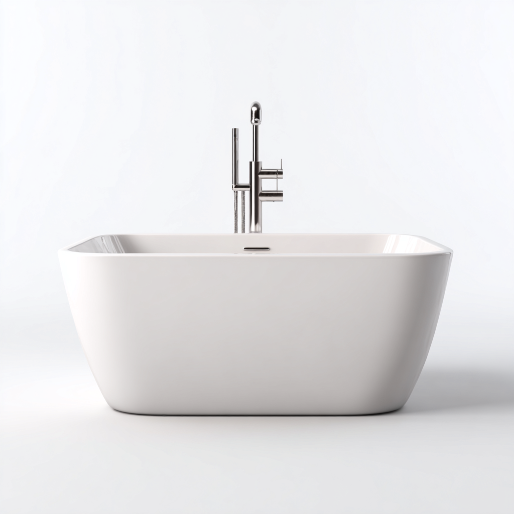 Bañera acrílica 170x80x58 cm blanco diseño moderno-Pinegethaus