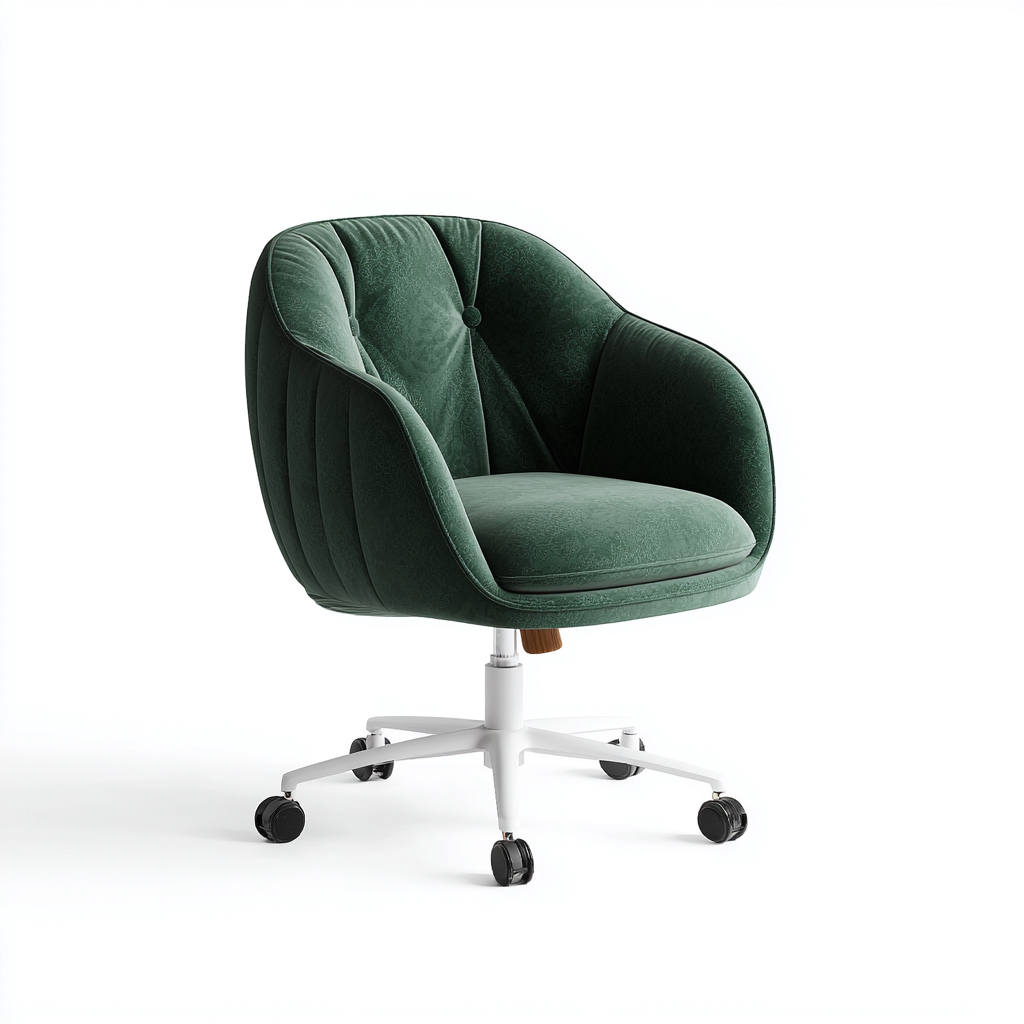 Silla de oficina terciopelo 62x60x85 cm - verde - diseño moderno-Pinegethaus