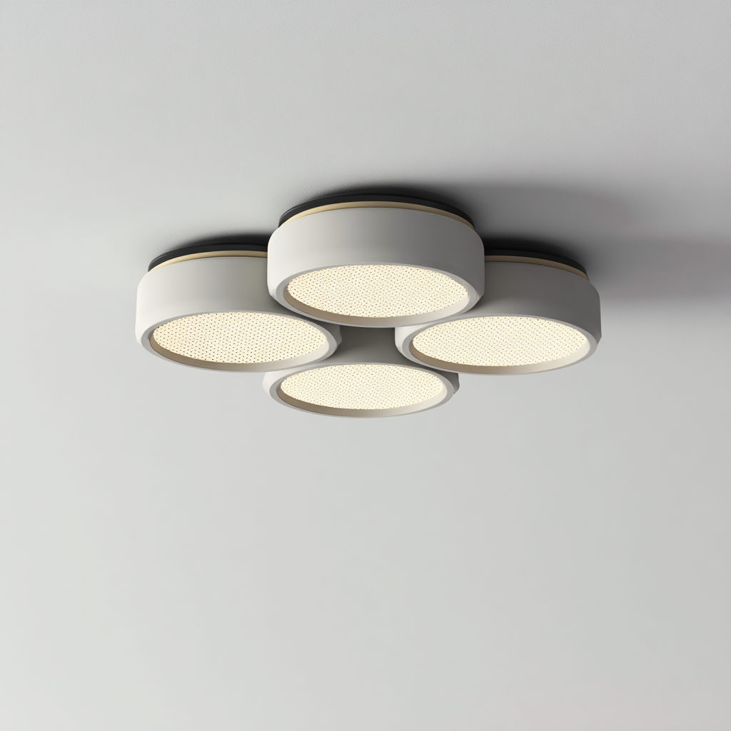 Lámparas de techo - Metal y plástico - 40x40x10 cm - Blanco - Diseño moderno para interior-Pinegethaus