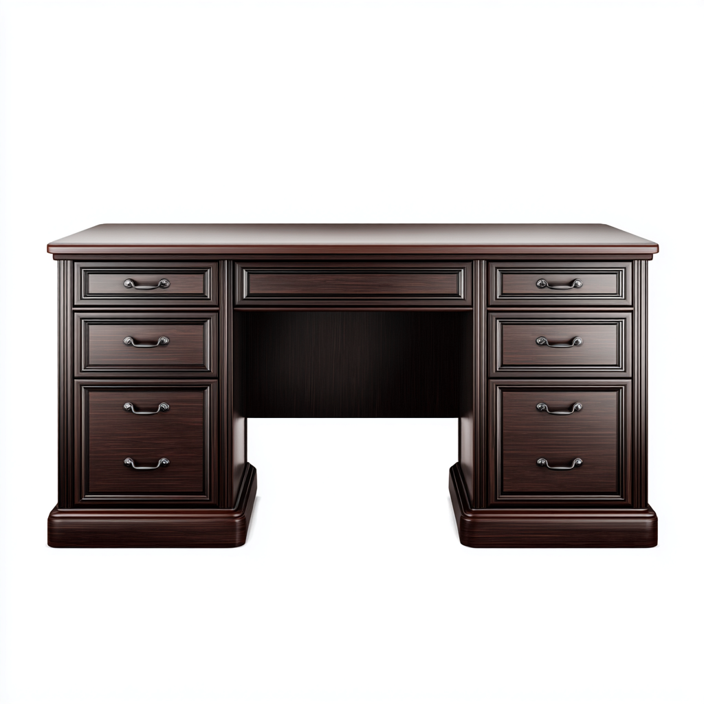 Mesas de oficina madera 140x65x78 cm - Marrón oscuro - Diseño clásico-Pinegethaus