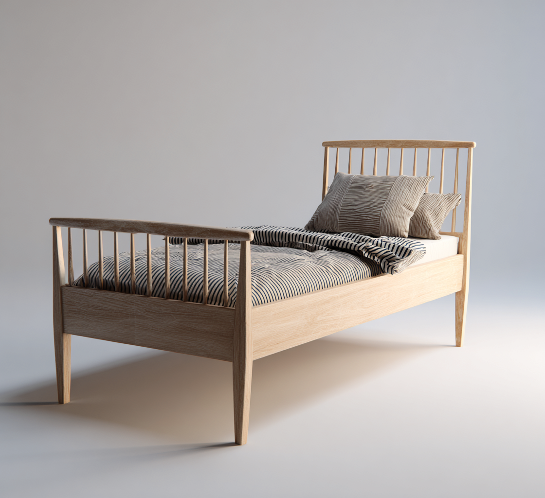 Cama individual madera 200x100x95 cm - color madera - estilo escandinavo-Pinegethaus