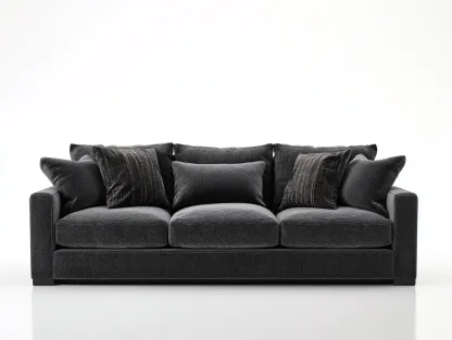 Sofás 3 plazas tapizado cuero sintético 210x90x80 cm negro para salón - diseño moderno-Havenuppad