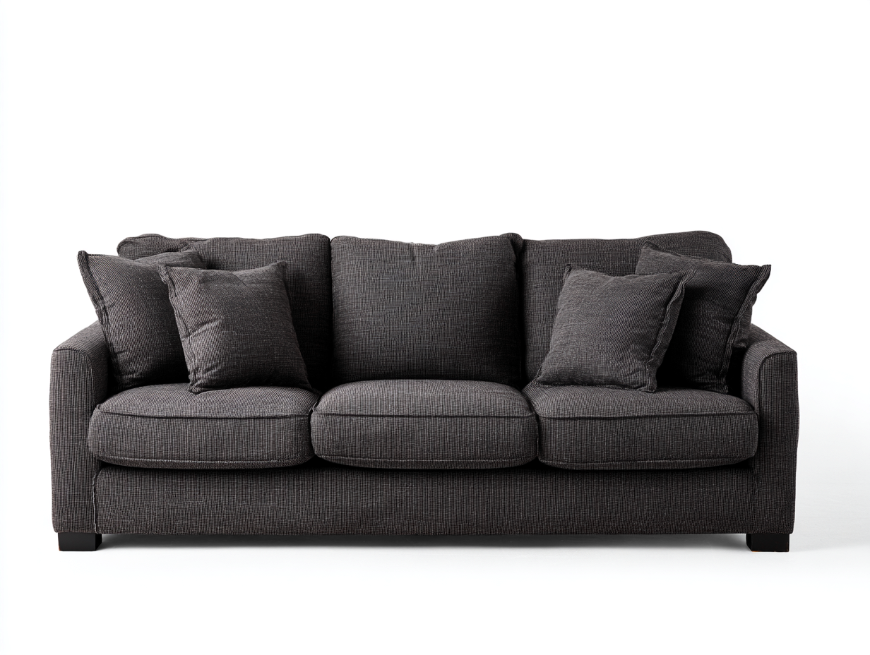Sofás 3 plazas tapizado tela 210x90x85 cm - gris oscuro - diseño moderno sala de estar-Havenuppad
