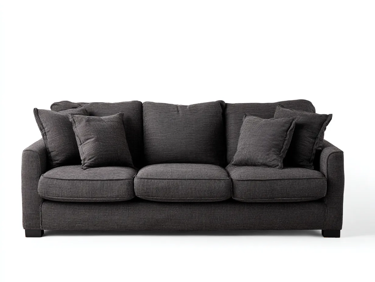 Sofás 3 plazas tapizado tela 210x90x85 cm - gris oscuro - diseño moderno sala de estar-Havenuppad