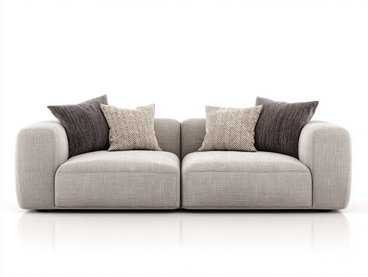 Sofás 2 plazas tapizado tela 180x90x70 cm gris claro para salón - diseño moderno-Havenuppad