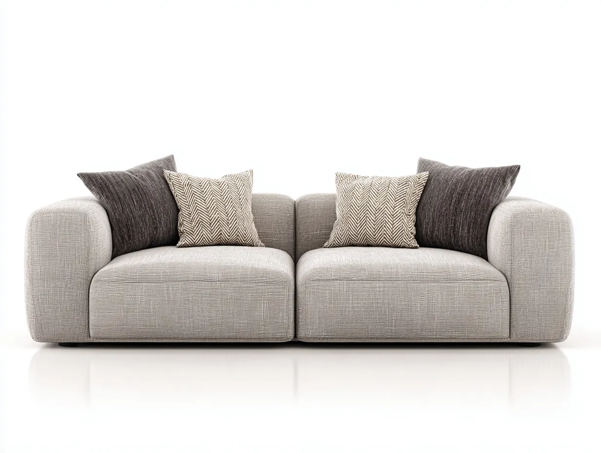 Sofás 2 plazas tapizado tela 180x90x70 cm gris claro para salón - diseño moderno-Havenuppad