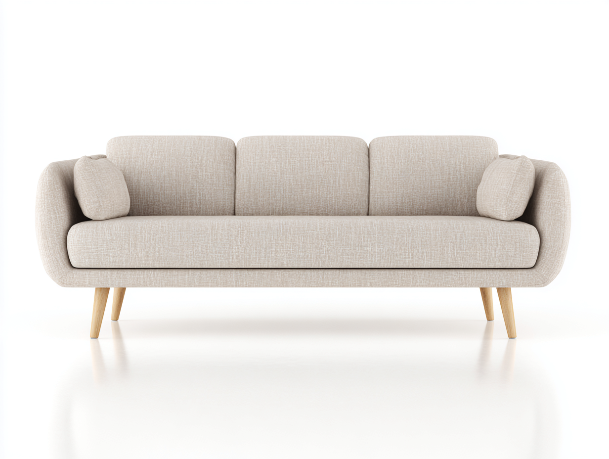 Sofás 3 plazas tapizados de tela 210x90x85 cm - beige - diseño moderno-Havenuppad