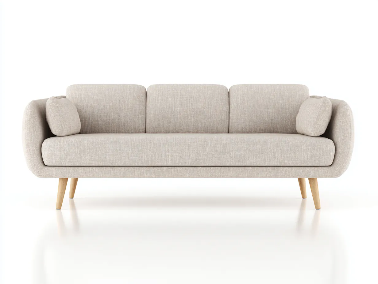 Sofás 3 plazas tapizados de tela 210x90x85 cm - beige - diseño moderno-Havenuppad