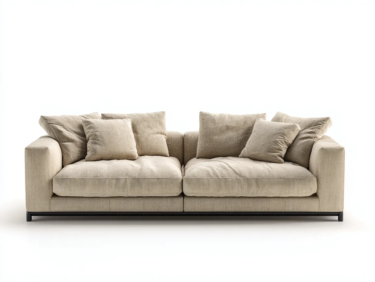 Sofás 2 plazas tapizado tela 200x95x75 cm beige para salón - diseño moderno-Havenuppad