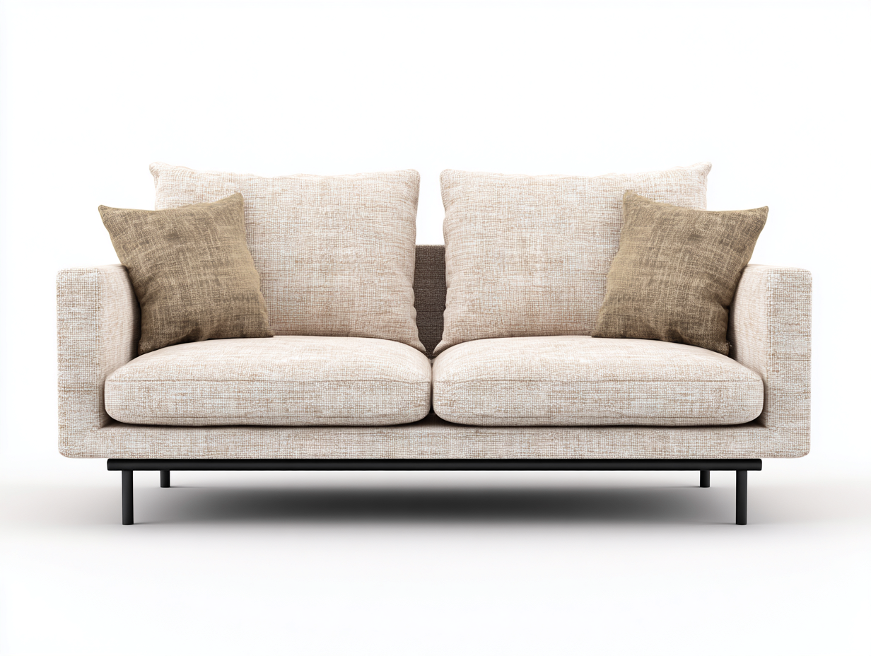 Sofás 2 plazas tapizados de tela 180x90x82 cm - beige - diseño moderno-Havenuppad