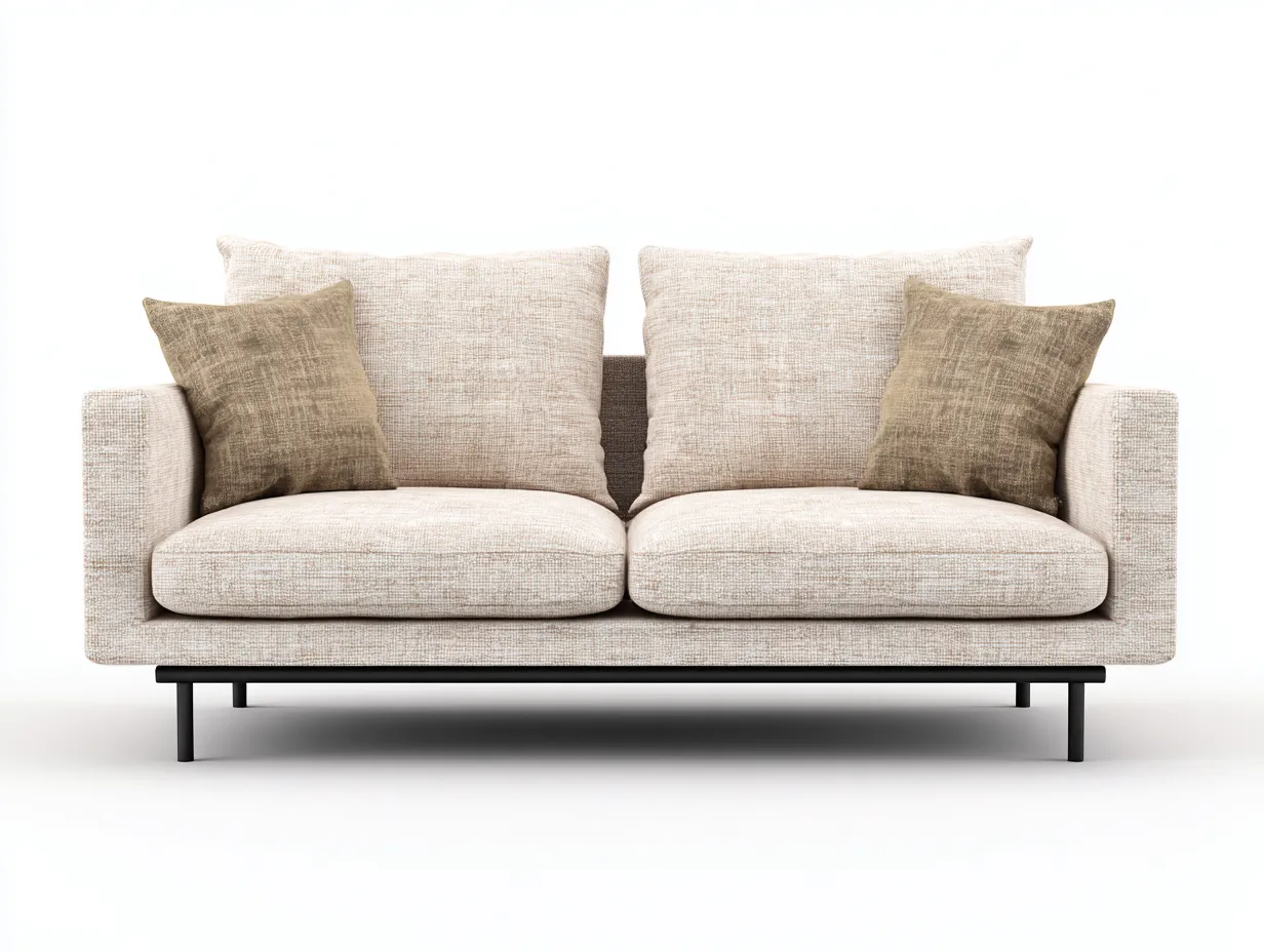 Sofás 2 plazas tapizados de tela 180x90x82 cm - beige - diseño moderno-Havenuppad