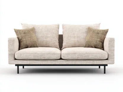 Sofás 2 plazas tapizados de tela 180x90x82 cm - beige - diseño moderno-Havenuppad