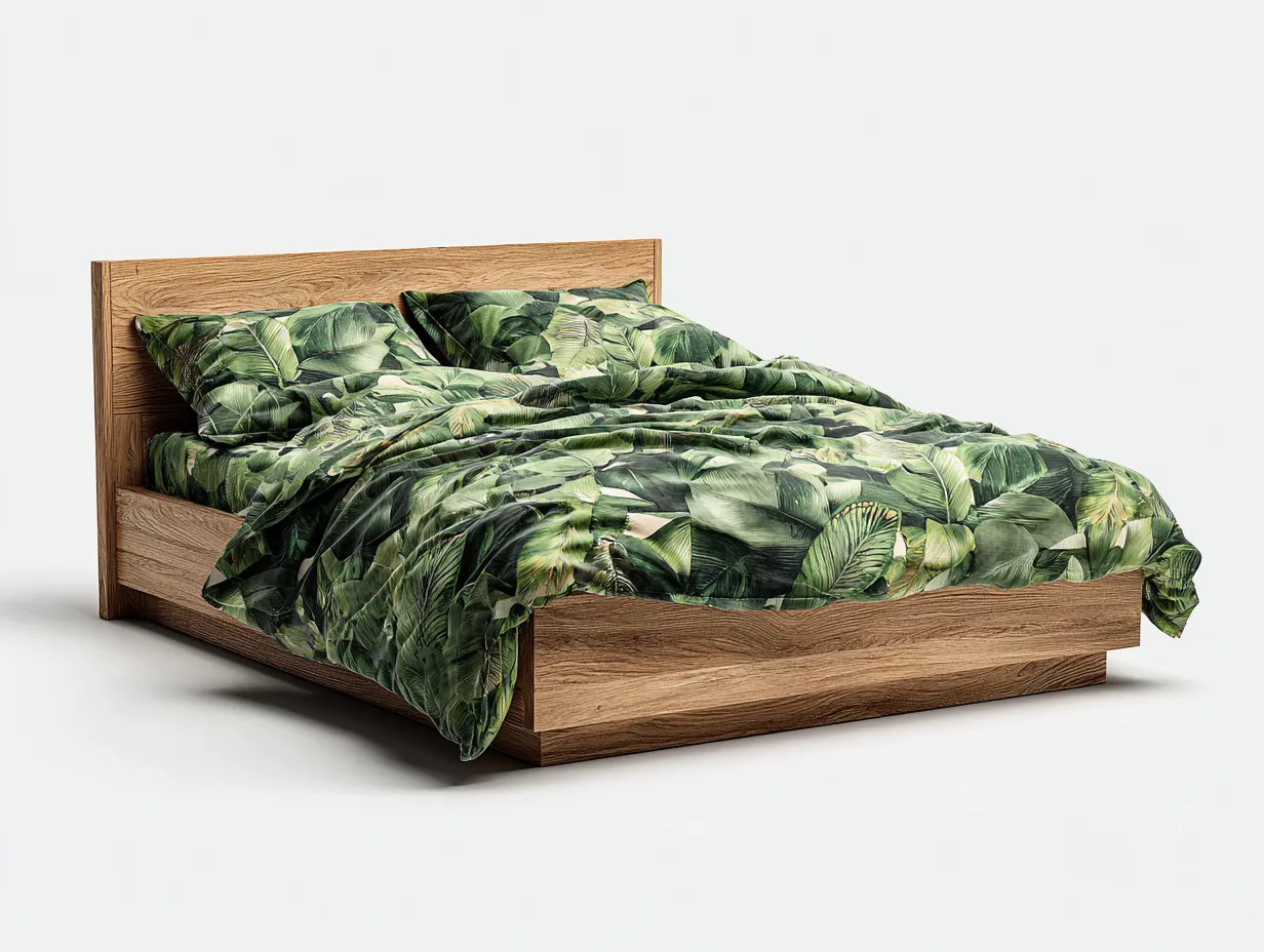 Cama doble de madera 200x160x95 cm marrón para dormitorio - diseño moderno con cabecero-Havenuppad