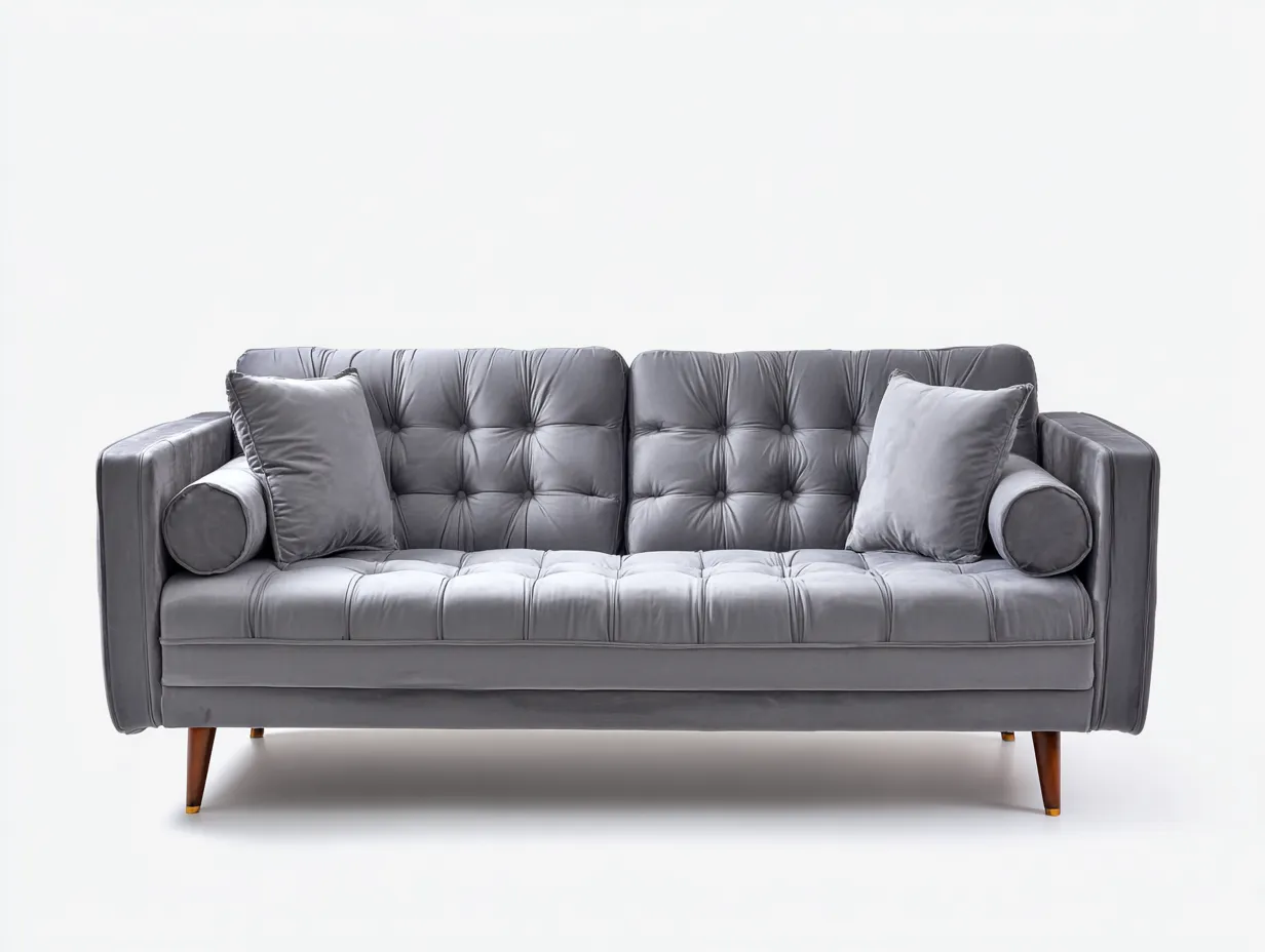 Sofás 2 plazas tapizados de tela 160x85x85 cm - gris - diseño moderno-Havenuppad