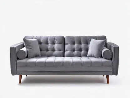 Sofás 2 plazas tapizados de tela 160x85x85 cm - gris - diseño moderno-Havenuppad