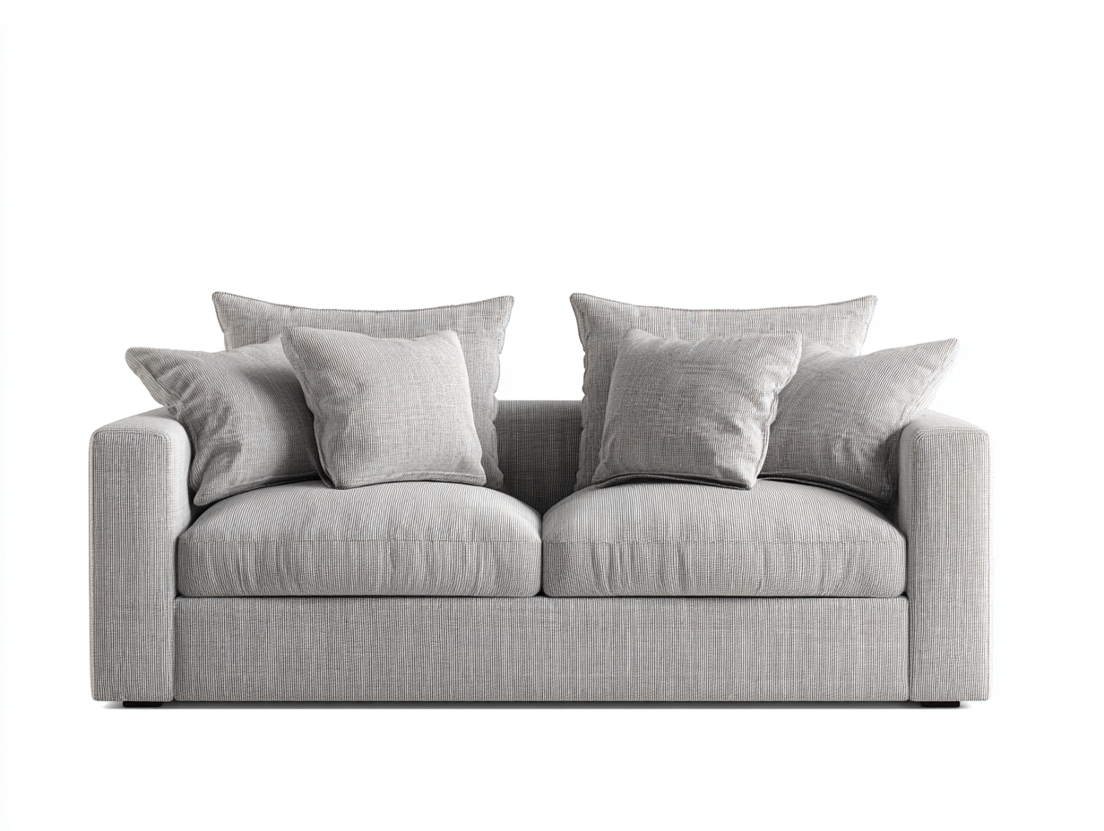 Sofás 2 plazas tapizado de tela 170x90x85 cm - gris claro - diseño moderno para salón-Havenuppad