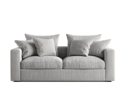 Sofás 2 plazas tapizado de tela 170x90x85 cm - gris claro - diseño moderno para salón-Havenuppad