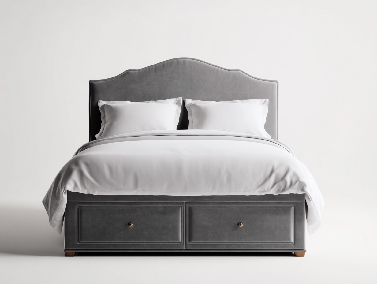 Camas dobles tapizada con almacenamiento 200x160x110 cm - gris - diseño moderno dormitorio-Havenuppad