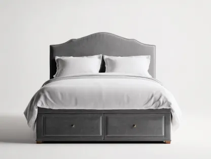 Camas dobles tapizada con almacenamiento 200x160x110 cm - gris - diseño moderno dormitorio-Havenuppad