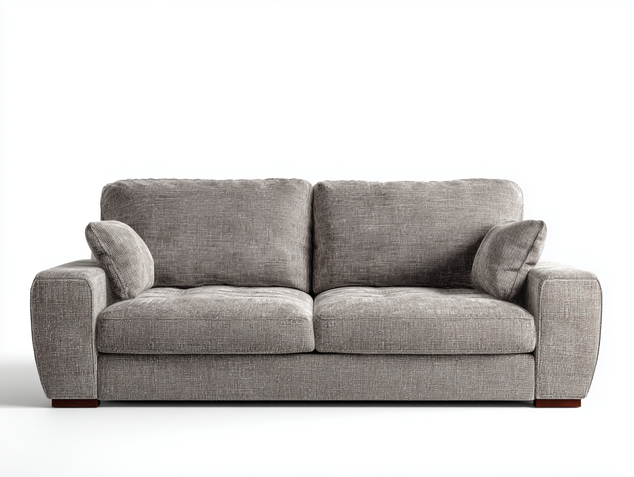 Sofás 2 plazas tapizado de tela 160x85x85 cm - gris - diseño moderno para salón-Havenuppad