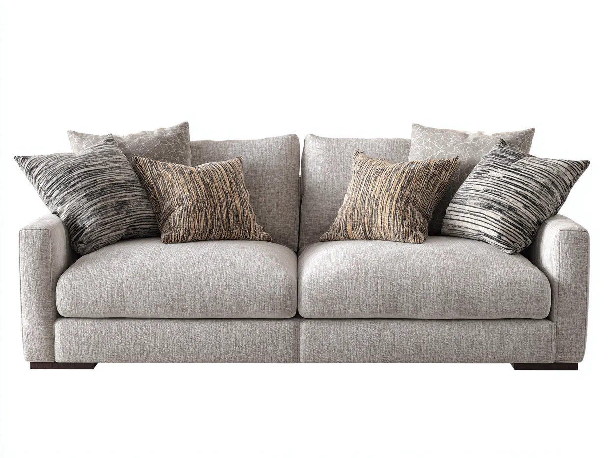 Sofás 2 plazas tapizados de tela 170x90x85 cm - beige - diseño contemporáneo-Havenuppad