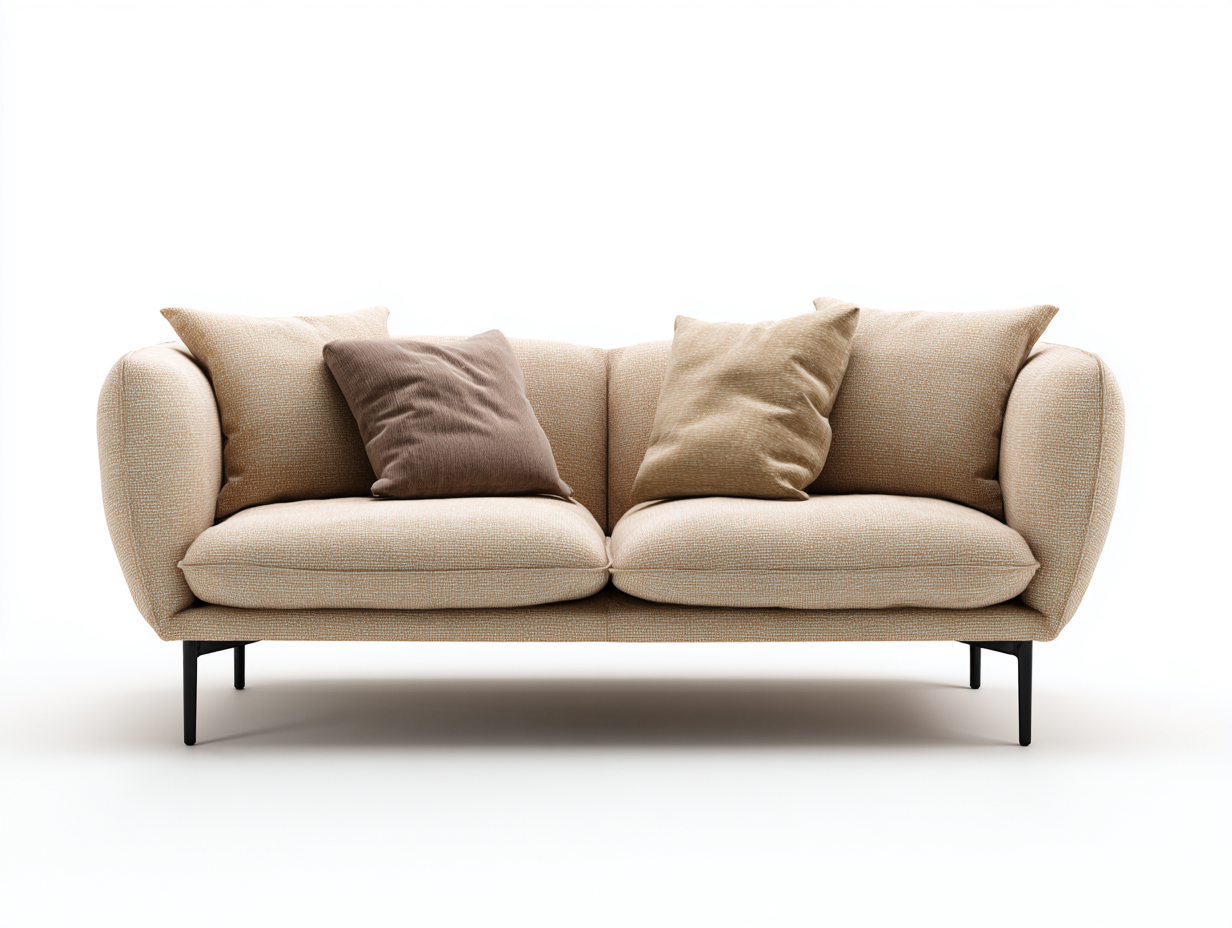 Sofás 2 plazas tapizado tela 165x88x82 cm - beige - diseño moderno sala de estar-Havenuppad