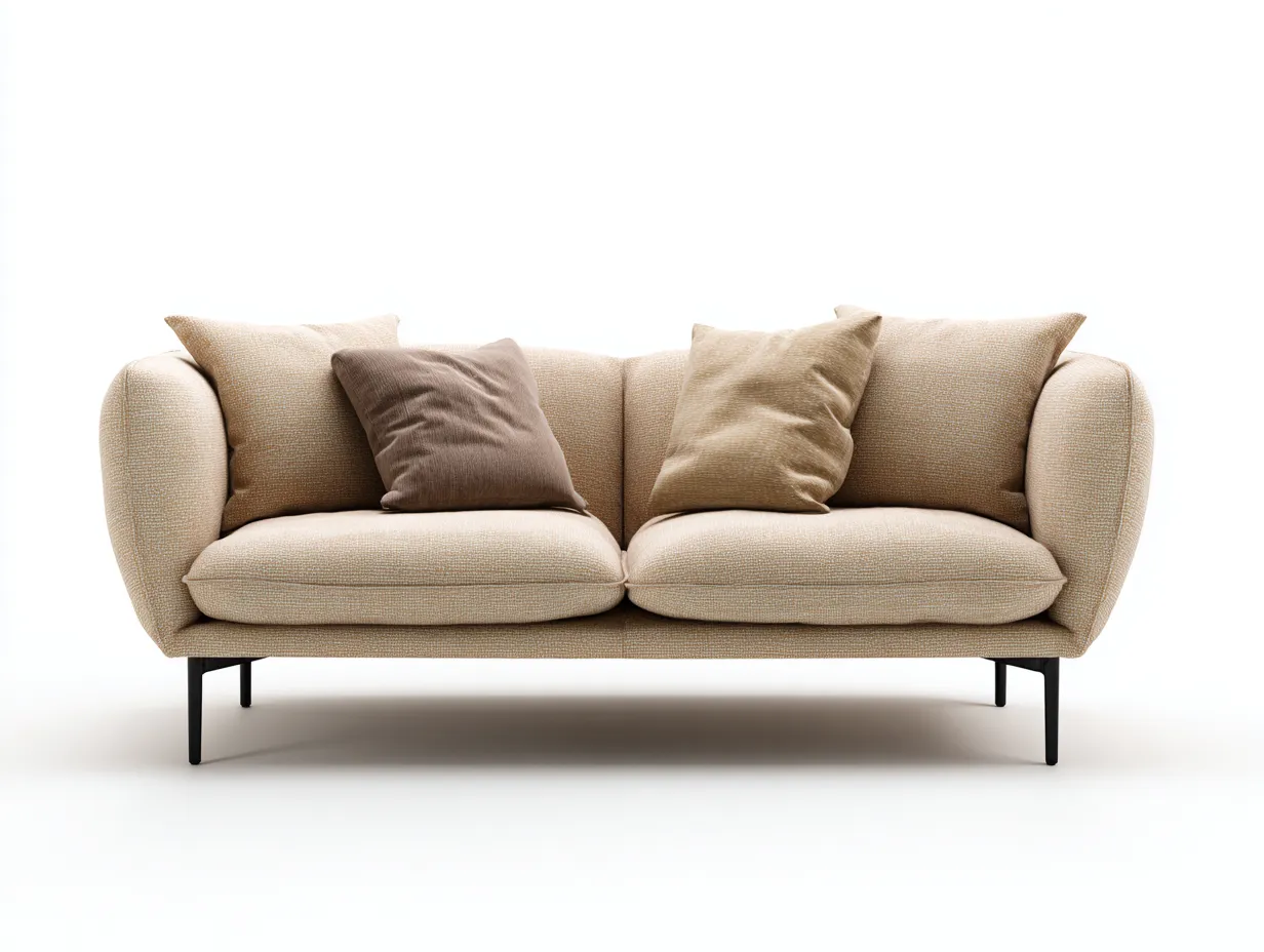 Sofás 2 plazas tapizado tela 165x88x82 cm - beige - diseño moderno sala de estar-Havenuppad