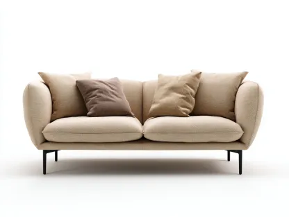 Sofás 2 plazas tapizado tela 165x88x82 cm - beige - diseño moderno sala de estar-Havenuppad